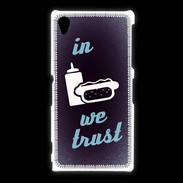Coque Sony Xpéria Z1 In Junk We trust Bleu ZG