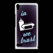 Coque Huawei Ascend P6 In Junk We trust Bleu ZG