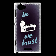 Coque Sony Xperia L In Junk We trust Bleu ZG