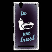 Coque Sony Xperia T2 Ultra In Junk We trust Bleu ZG