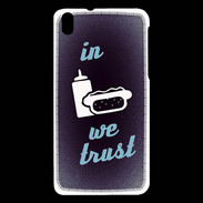 Coque HTC Desire 816 In Junk We trust Bleu ZG