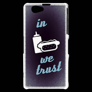 Coque Sony Xperia Z1 Compact In Junk We trust Bleu ZG