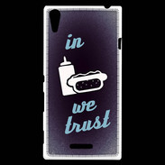 Coque Sony Xperia T3 In Junk We trust Bleu ZG