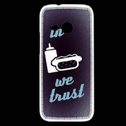 Coque HTC One Mini 2 In Junk We trust Bleu ZG