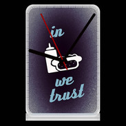 Pendule de bureau In Junk We trust Bleu ZG
