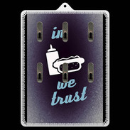 Porte clés In Junk We trust Bleu ZG