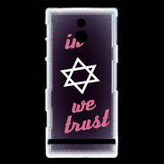 Coque Sony Xperia P In Judaïsme We trust Rouge ZG 