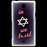 Coque Sony Xperia T In Judaïsme We trust Rouge ZG 