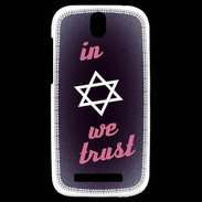Coque HTC One SV In Judaïsme We trust Rouge ZG 
