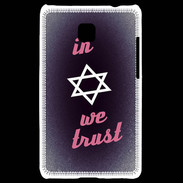 Coque LG Optimus L3 II In Judaïsme We trust Rouge ZG 