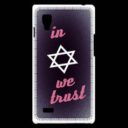 Coque LG Optimus L9 In Judaïsme We trust Rouge ZG 