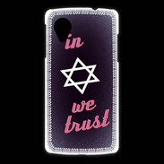 Coque LG Nexus 5 In Judaïsme We trust Rouge ZG 