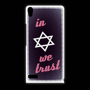 Coque Huawei Ascend P6 In Judaïsme We trust Rouge ZG 