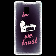 Coque LG P990 In Junk We trust Rouge ZG