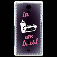 Coque Sony Xperia T In Junk We trust Rouge ZG