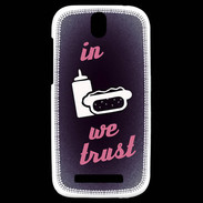Coque HTC One SV In Junk We trust Rouge ZG