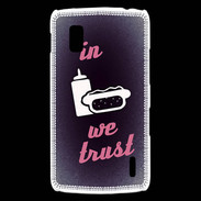 Coque LG Nexus 4 In Junk We trust Rouge ZG