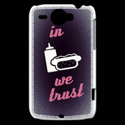 Coque HTC Wildfire G8 In Junk We trust Rouge ZG