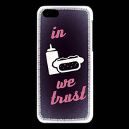 Coque iPhone 5C In Junk We trust Rouge ZG