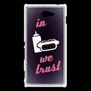 Coque Sony Xperia M2 In Junk We trust Rouge ZG