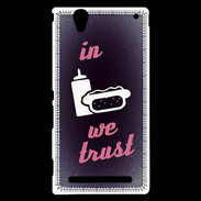 Coque Sony Xperia T2 Ultra In Junk We trust Rouge ZG