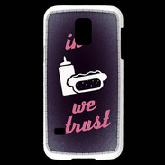 Coque Samsung Galaxy S5 Mini In Junk We trust Rouge ZG