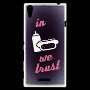 Coque Sony Xperia T3 In Junk We trust Rouge ZG