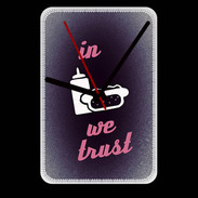 Grande pendule murale In Junk We trust Rouge ZG