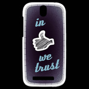 Coque HTC One SV In Like We trust Bleu ZG