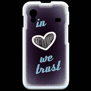 Coque Samsung ACE S5830 In Love We trust Bleu ZG