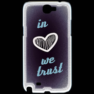 Coque Samsung Galaxy Note 2 In Love We trust Bleu ZG