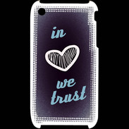 Coque iPhone 3G / 3GS In Love We trust Bleu ZG