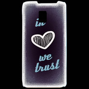 Coque LG P990 In Love We trust Bleu ZG