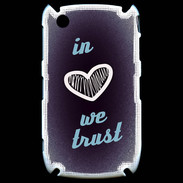 Coque Blackberry 8520 In Love We trust Bleu ZG