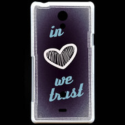 Coque Sony Xperia T In Love We trust Bleu ZG