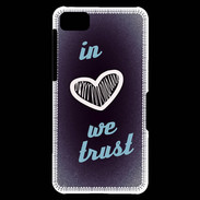Coque Blackberry Z10 In Love We trust Bleu ZG