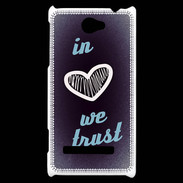 Coque HTC Windows Phone 8S In Love We trust Bleu ZG