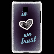 Coque LG Optimus L3 II In Love We trust Bleu ZG