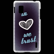 Coque LG Optimus G In Love We trust Bleu ZG