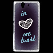 Coque Sony Xperia Z In Love We trust Bleu ZG
