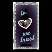 Coque Nokia Lumia 925 In Love We trust Bleu ZG