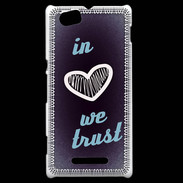Coque Sony Xperia M In Love We trust Bleu ZG