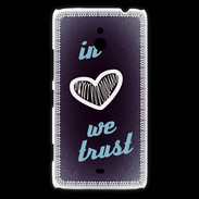 Coque Nokia Lumia 1320 In Love We trust Bleu ZG