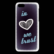 Coque iPhone 5C In Love We trust Bleu ZG