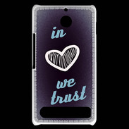 Coque Sony Xperia E1 In Love We trust Bleu ZG