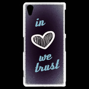 Coque Sony Xperia Z2 In Love We trust Bleu ZG
