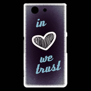 Coque Sony Xperia Z3 Compact In Love We trust Bleu ZG
