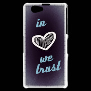 Coque Sony Xperia Z1 Compact In Love We trust Bleu ZG