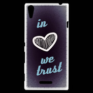 Coque Sony Xperia T3 In Love We trust Bleu ZG