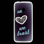 Coque HTC One Mini 2 In Love We trust Bleu ZG